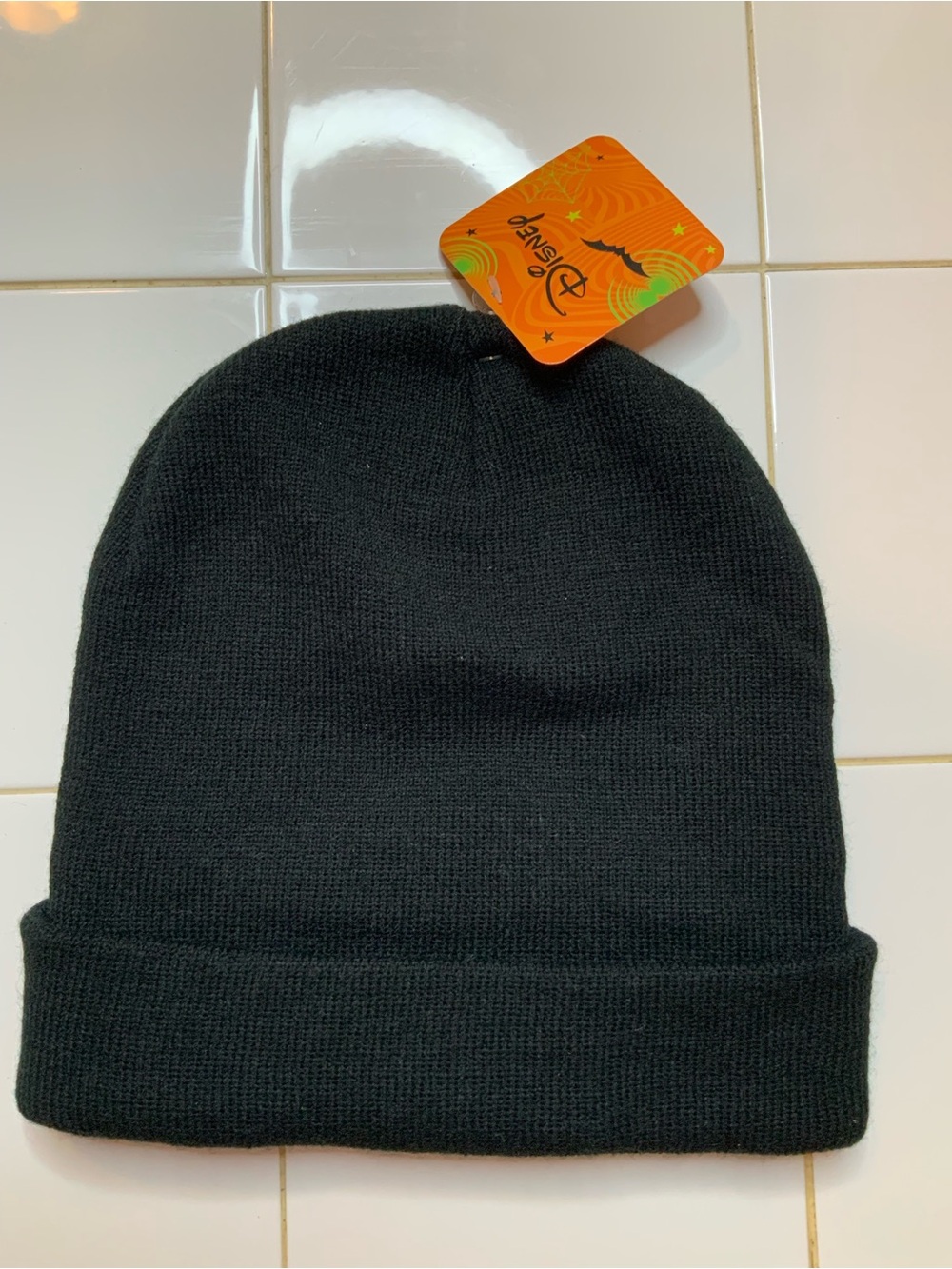 Disney Stitch Halloween Pumpkin Beanie Hat Adult One Size Fits All Black New - Picture 3 of 3